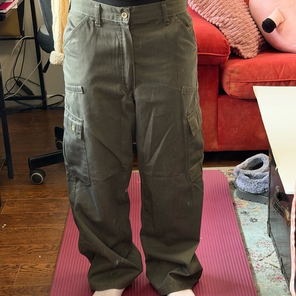 Vintage Big Al Olive Green Cargo Pants Size 32 - Picture 3 of 7